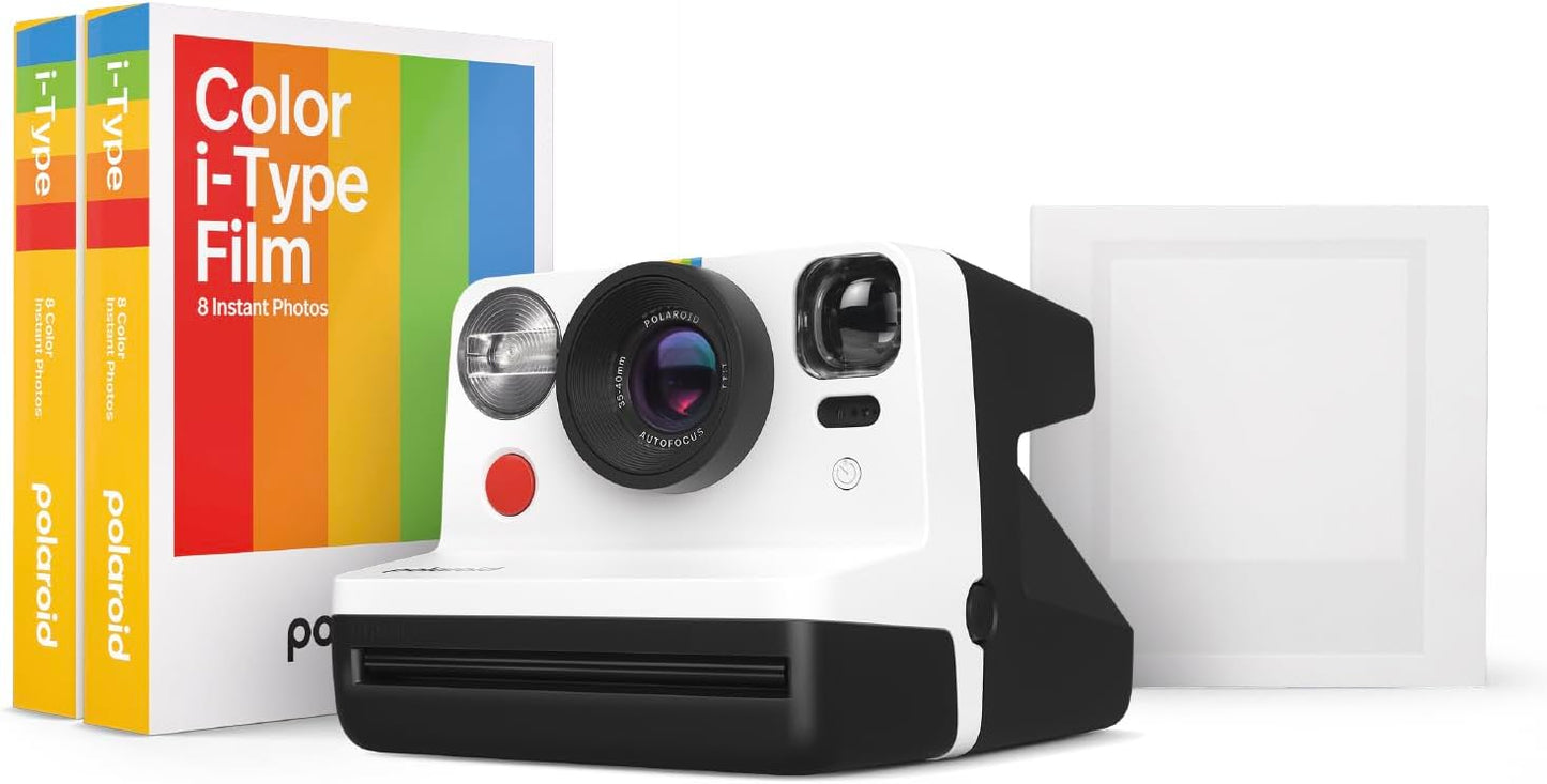 Polaroid Now Gen2 Bundle: B&W Camera + Color Film Pack + Bonus Album