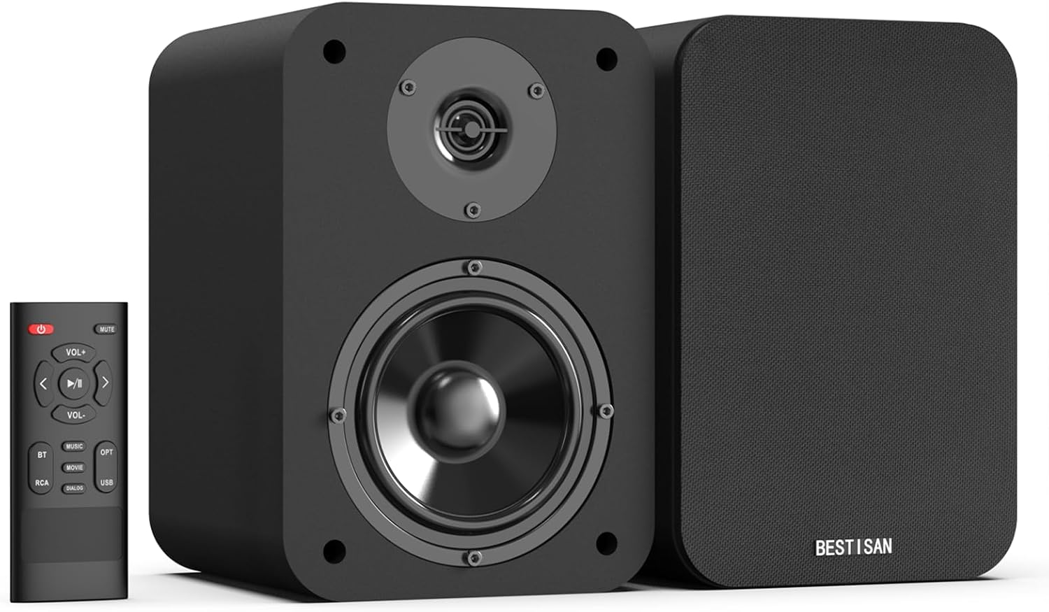 BESTISAN Bluetooth Bookshelf Speakers with Powerful Sound Quality