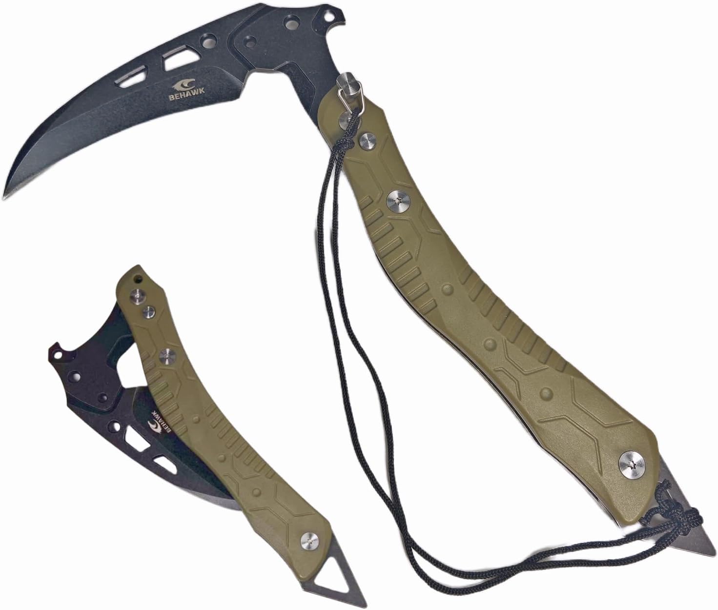 Folding Sickle Knife with Sheath - Tactical Survival Tool