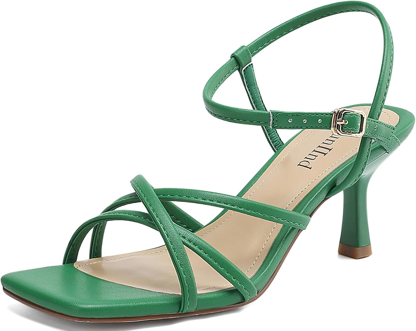 Women's Square Open Toe Kitten Heels for Comfy Weddings