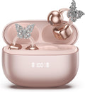 PAXA Bling Open Ear Clip On Earbuds with Crystal Butterfly