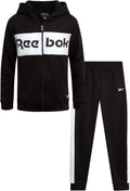 Reebok Boys Sweatpants Set - 2 Piece Athletic Fleece Zip Hoodie