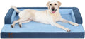 Large U-Shaped Washable Dog Bed 41 x 27 in - Blue Orthopedic Support