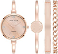 Anne Klein Women's Bangle Watch and Bracelet Set - Classic Blush Style