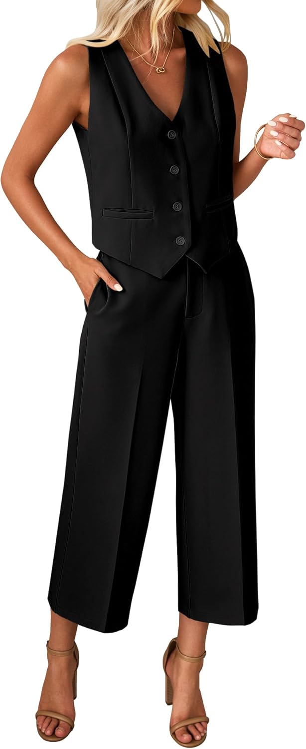 Luvamia Women's Dressy Casual 2 Piece Set for Work and Play