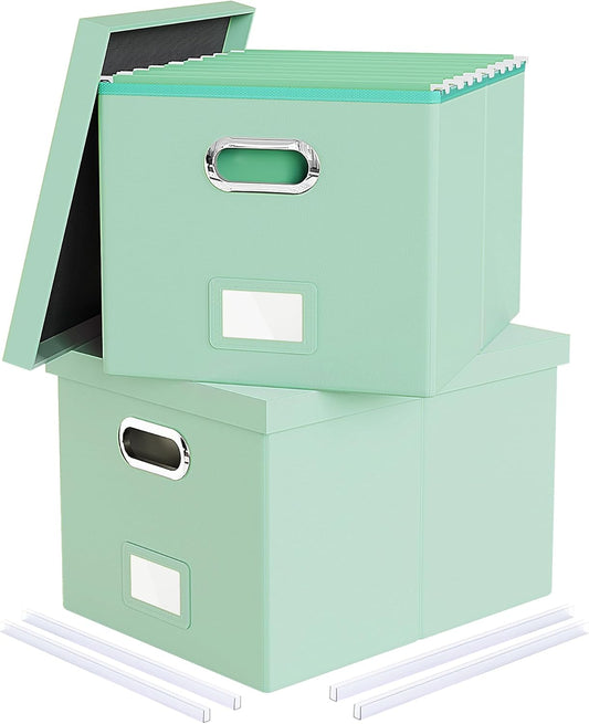 Portable File Storage Organizer Box for Letter and Legal Files