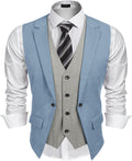 COOFANDY Men's Layered Suit Vest Slim Fit - Formal & Everyday Wear