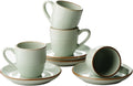 amiware Jupiter Espresso Cups and Saucers Set of 4 - Light Green