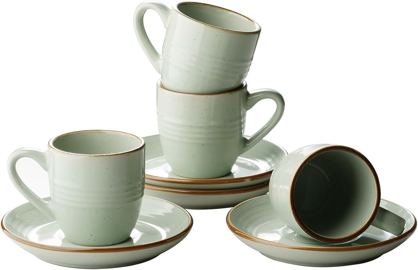Jupiter Espresso Cups and Saucers Set of 4 for Coffee Lovers