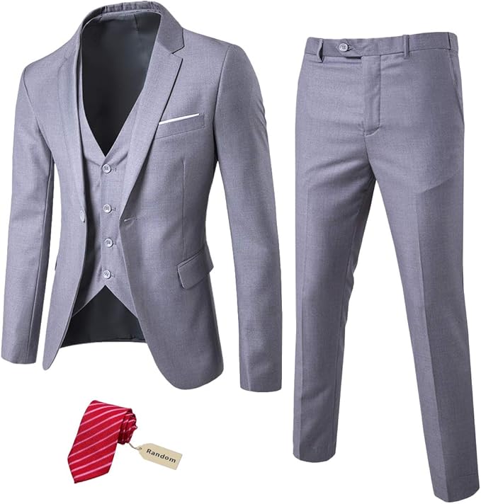 MYS Men's 3 Piece Slim Fit Suit Set for Stylish Occasions
