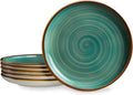 ONEMORE Ceramic Dinner Plates Set of 6 10.5 in Teal - Rustic Porcelain