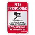 No Trespassing Sign - Property Protected By Surveillance 18x12