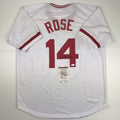 Autographed Pete Rose Cincinnati White Baseball Jersey - Signed XL