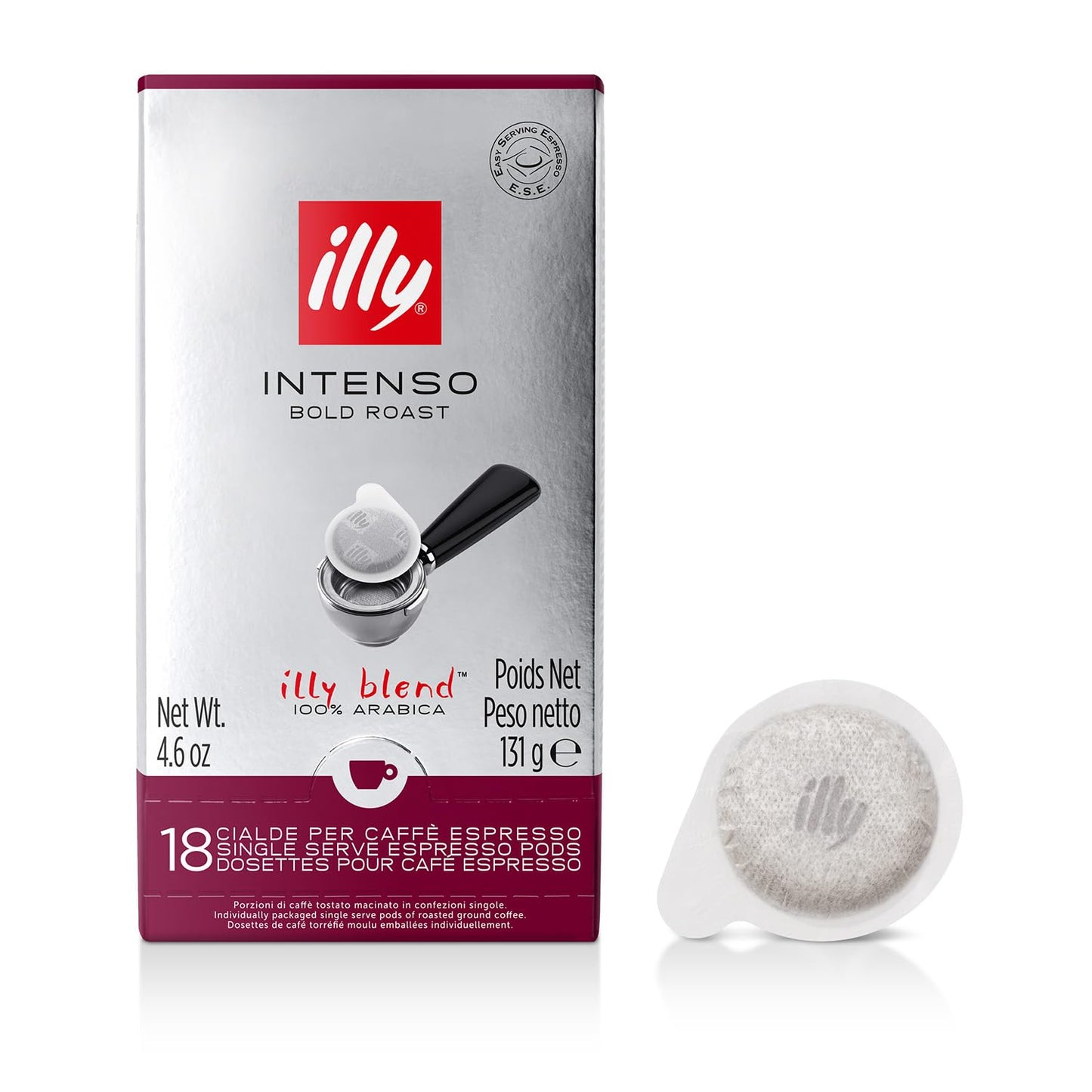 illy E.S.E. Coffee Pods Intenso Dark Roast - 18 Count Pack