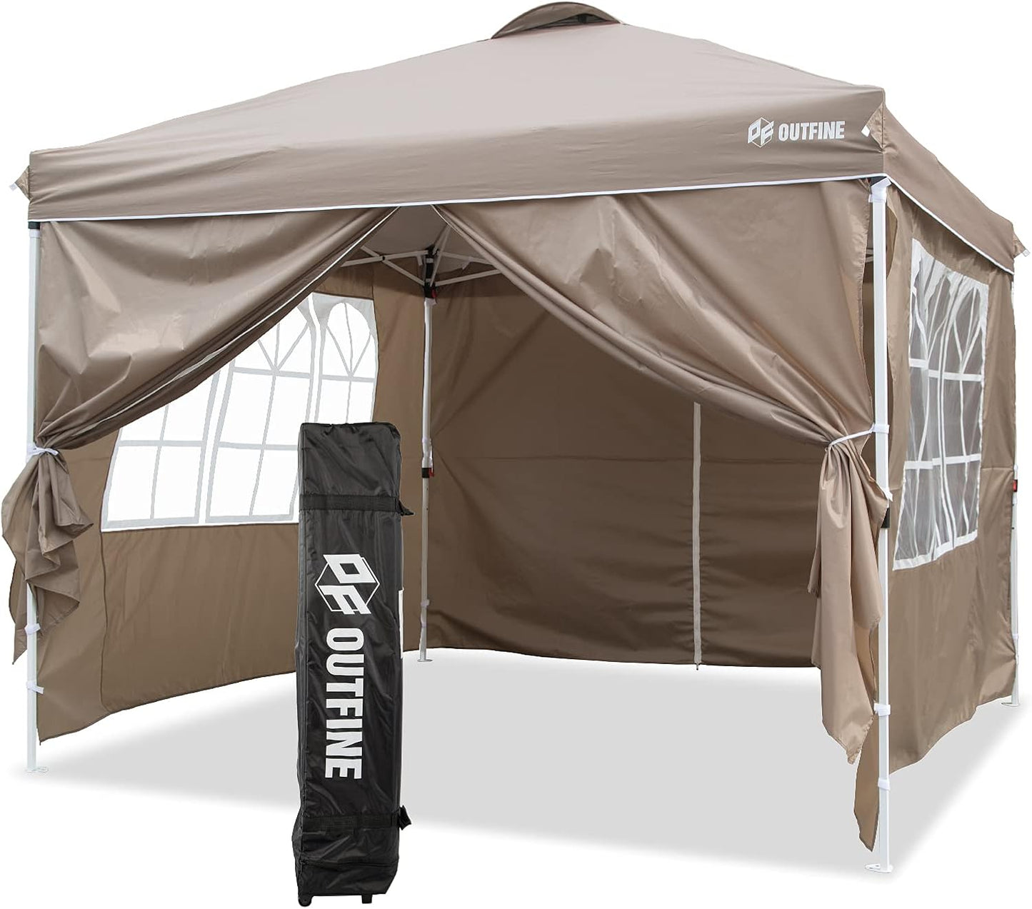 OUTFINE 10x10 Pop Up Gazebo w/ 4 Sidewalls - Instant Outdoor Shade