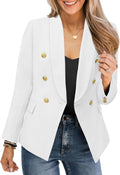 Womens Casual Blazer Jacket with Gold Button - Office & Street