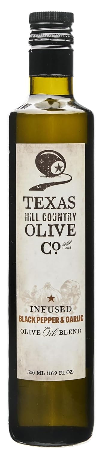 Black Pepper Garlic Infused Olive Oil for Gourmet Cooking