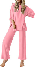 Ekouaer Lounge Sets for Women Short Sleeve Tops and Long (Style 3P5N)