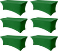 Stretch Table Cover for 6 ft Rectangle Tables - 6 Pack Green Spandex