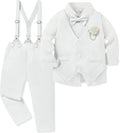 Toddler Boy Formal Suit Set - Classic 5-Piece Gentleman Outfit