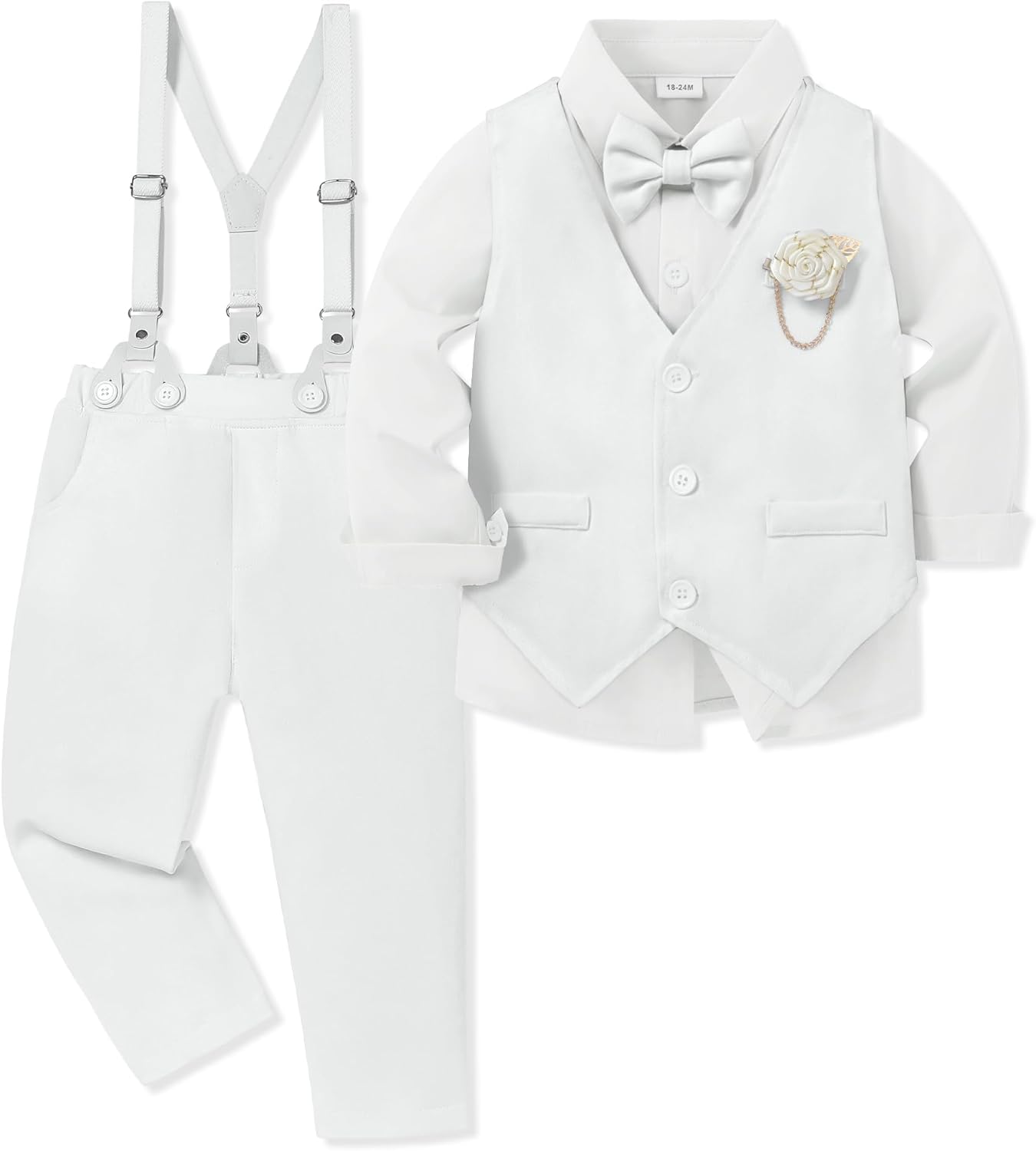 Toddler Boy Clothes Suit Set with Bowtie and Vest for Events