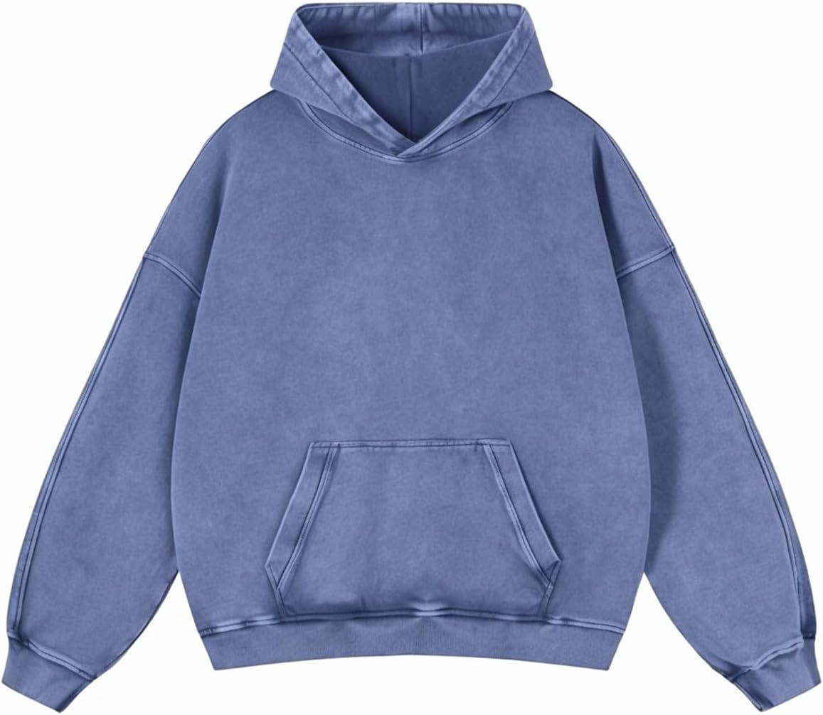 Mens Oversized Hoodies Pullover for Trendy Vintage Style