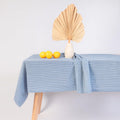 Striped Farmhouse Picnic Tablecloth 60 x 102 in - Stonewashed Cotton