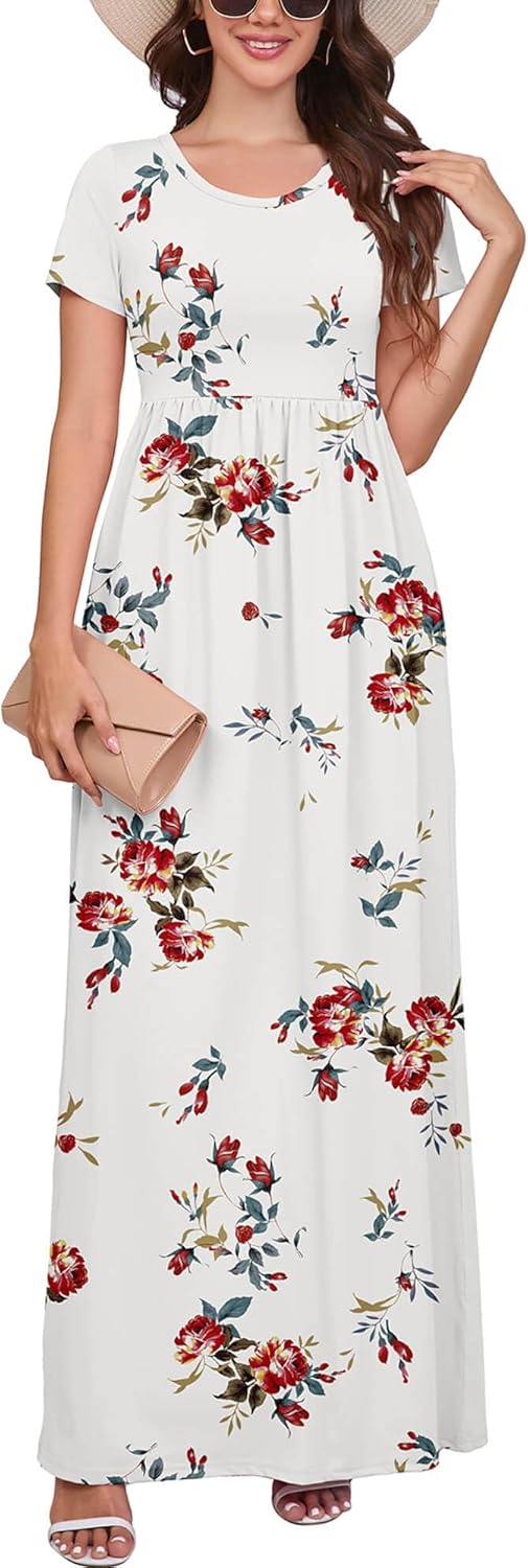 DEARCASE Maxi Dress for Women with Pockets - Casual Summer Style