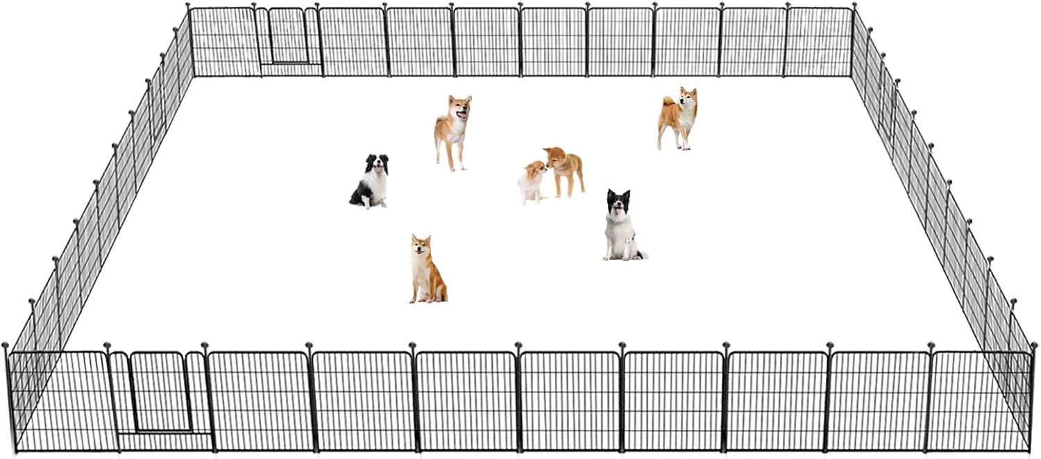Dog Playpen 32 Inch Heavy Duty Metal Fence for Medium Dogs