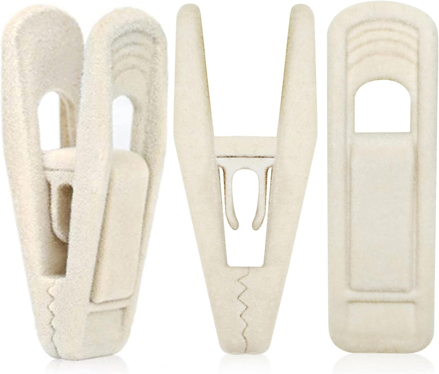 Beige Velvet Hanger Clips by TOFIIGREM - 80-Pack Non-Slip
