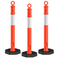 RoadHero 45 in Delineator Post 3-Pack - Heavy Rubber Base Visibility