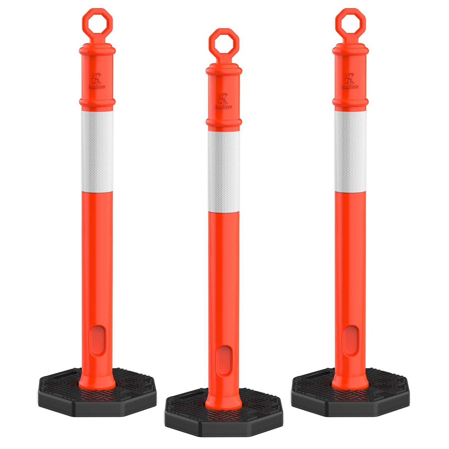 RoadHero 45 Inch Traffic Delineator Posts for Road Safety