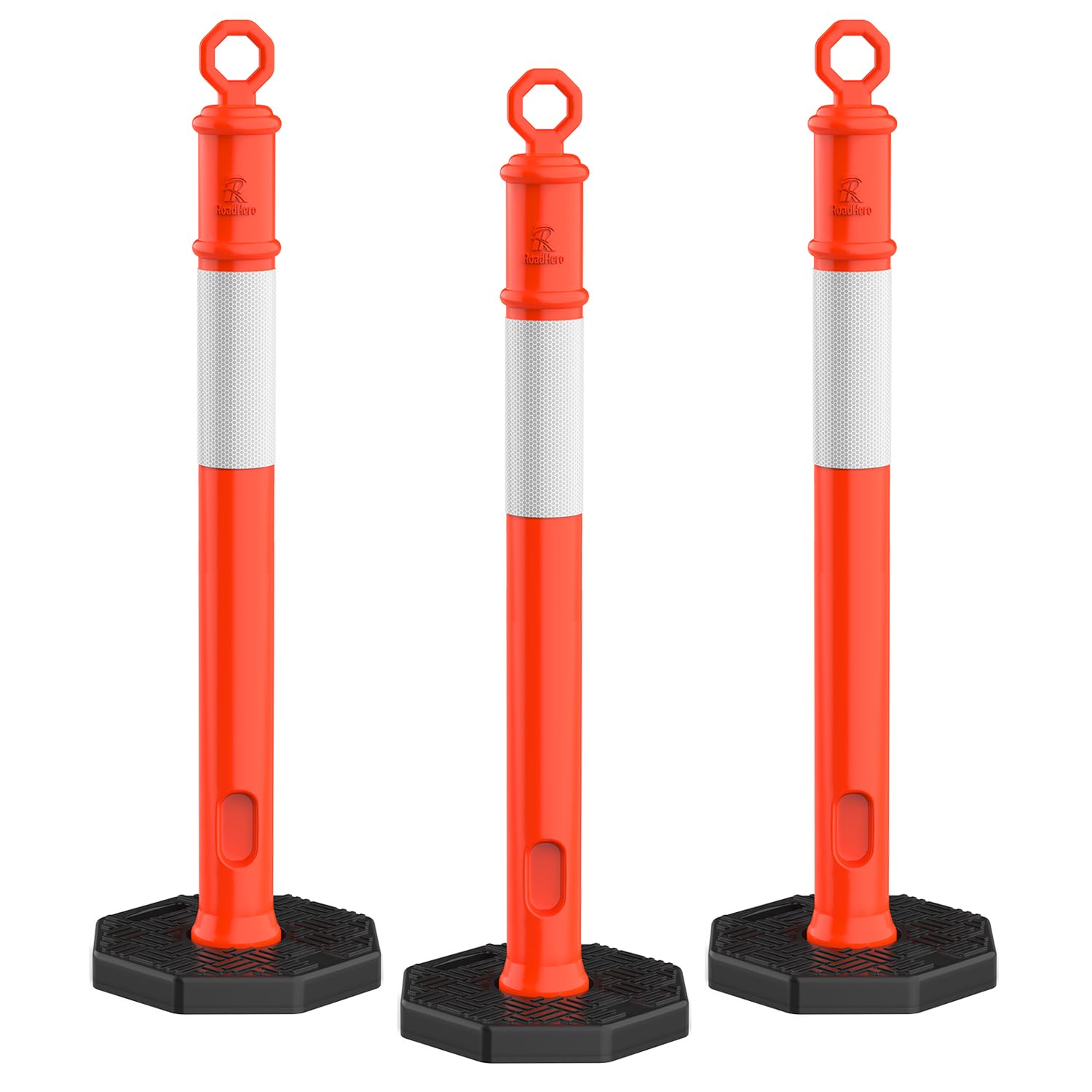RoadHero 45 Inch Traffic Delineator Posts for Road Safety