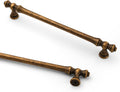 12.6 in Antique Brass Cabinet Handles 6 Pack - Solid Metal Pulls