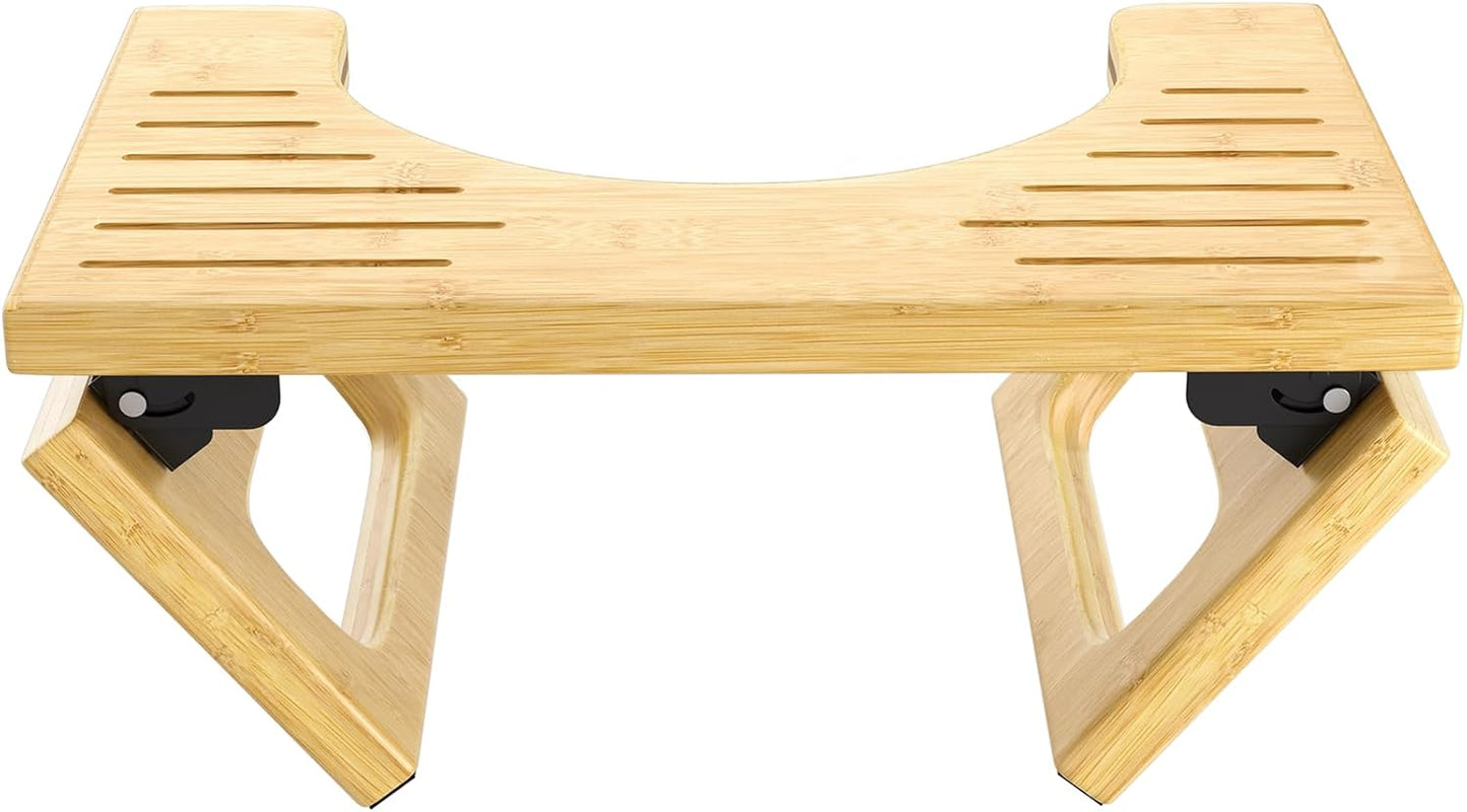 Bamboo Toilet Stool for Adults - Foldable Squatting Potty Stool