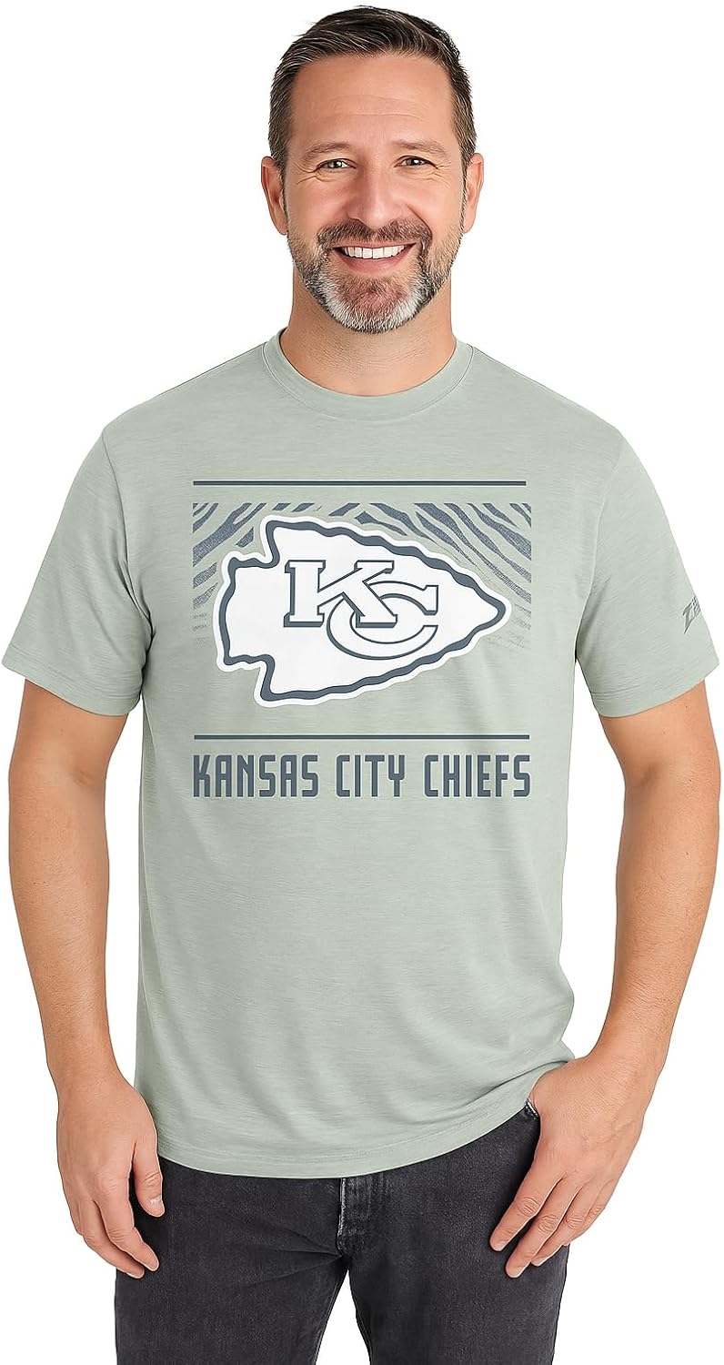 Zubaz NFL Men's Short Sleeve Team Graphic T-Shirt for Fans