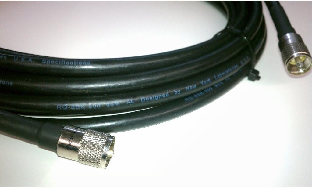 40ft RG8u Coax Cable with AMPHENOL PL259s for Antennas
