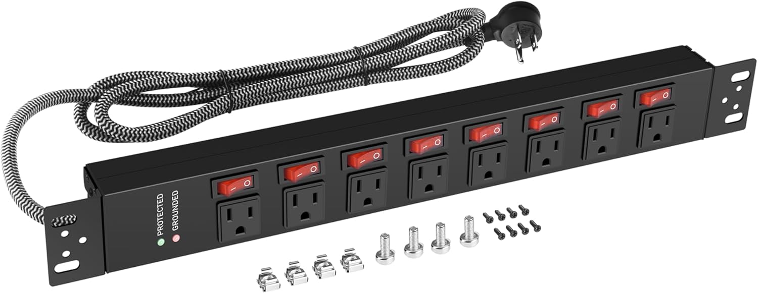 Jgstkcity 8 Outlet Rack Mount Surge PDU Strip