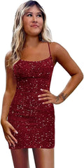 Sparkly Sequin Homecoming Dresses for Teens Short Tight Corset Prom 7