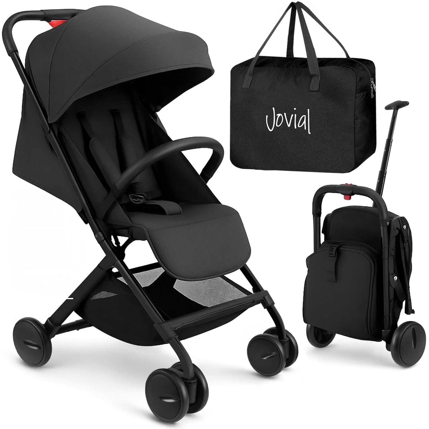 Jovial Lightweight Baby Stroller with Reclining Seat and Canopy