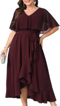 Plus Size Black Chiffon High Low Split Formal Dress - Elegant Fit