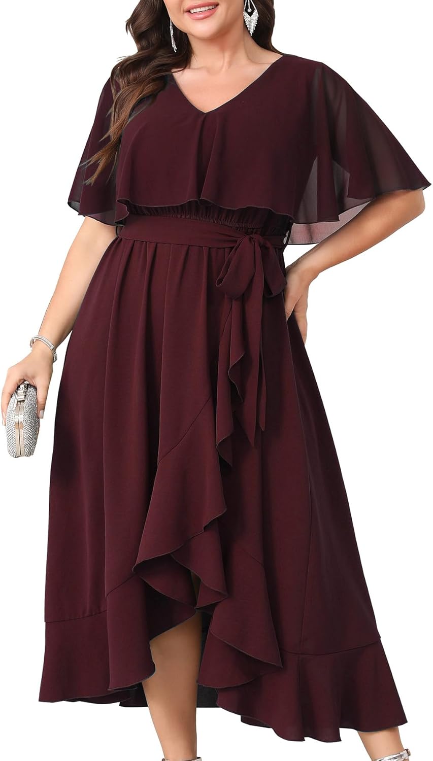 Women Plus Size Long Formal Dress for Wedding Guests and More