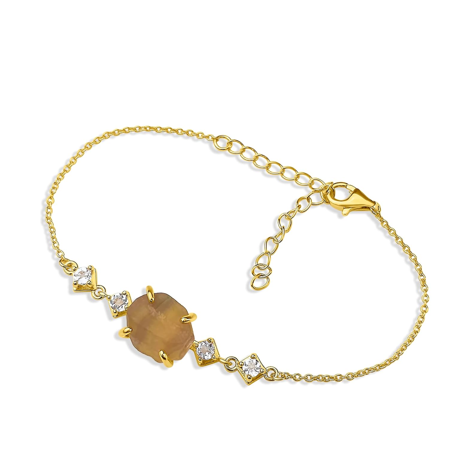 Raw Fluorite Bracelet Gift for Her on Special Occasions