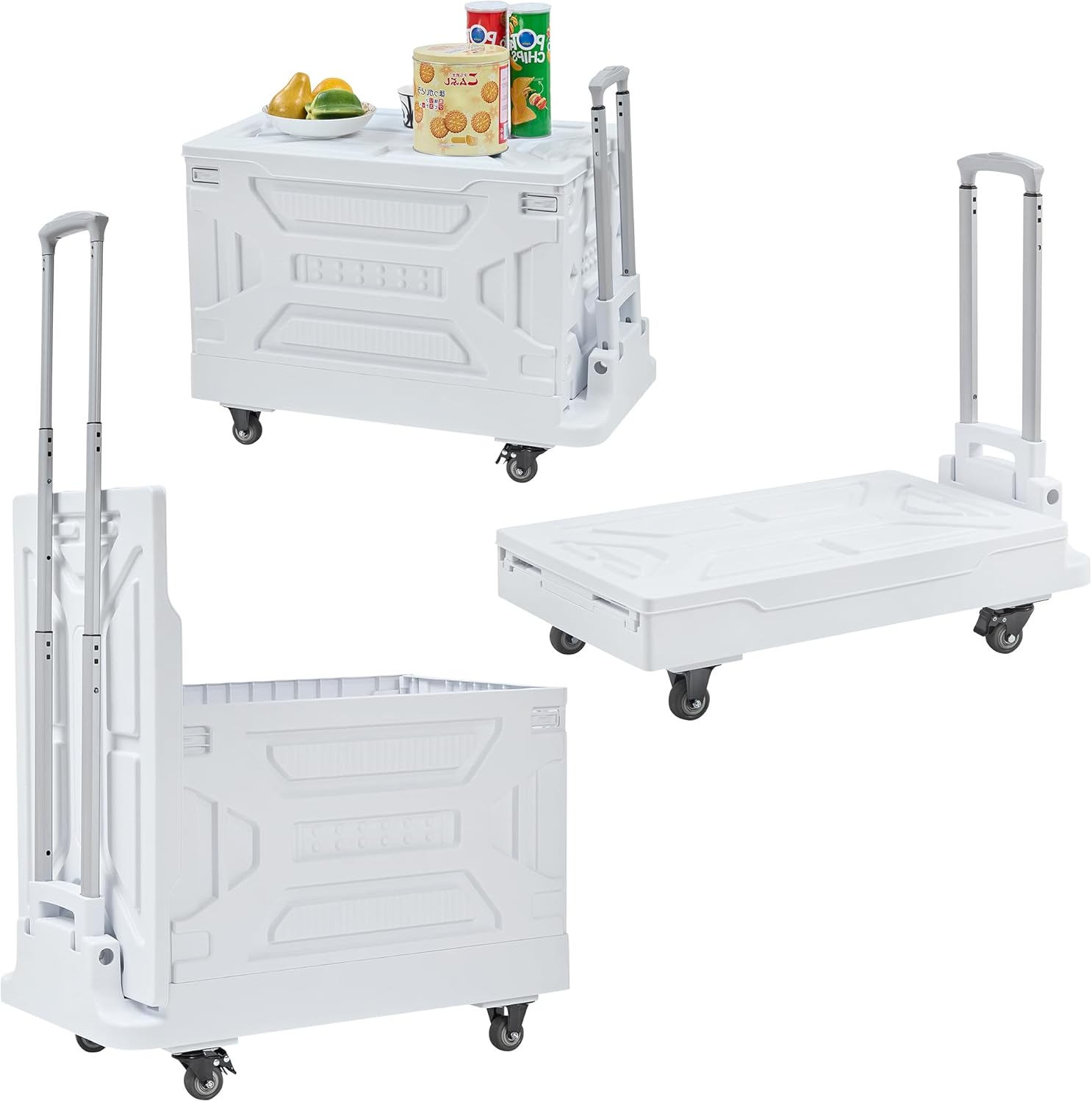 VECELO 23 Gal Modern Rolling Cart with Wheels for Easy Transport