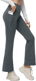 Women's Fleece Lined Flare Leggings - Water Resistant Warm Yoga Pants