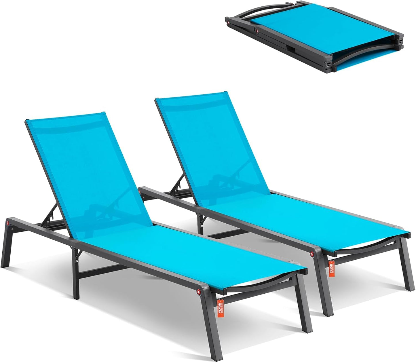 VEVOR Chaise Lounge Chairs Outdoor with Adjustable 5 Positions