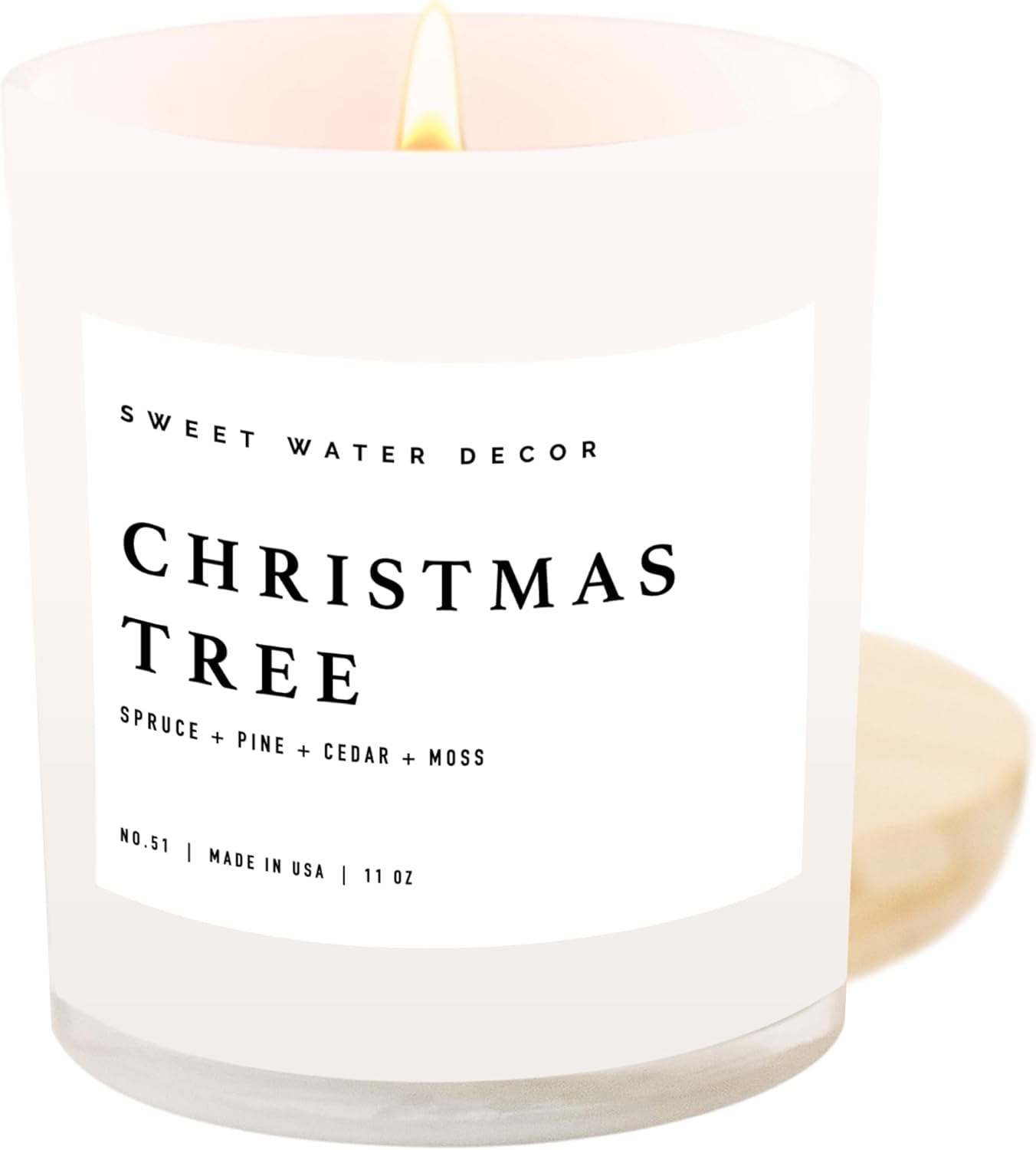 Christmas Tree Soy Candle with Pine Needles and Cedarwood