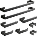 Fapully 8 Piece Bathroom Hardware Accessories Set Matte Black - Wall