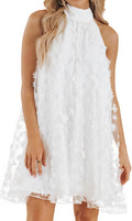 Womens Summer Wedding Guest Halter Swing Dress - Cute A Line Mini