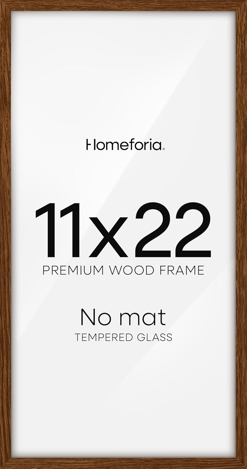 Homeforia 11x22 Newspaper Frame in Elegant Dark Oak Finish